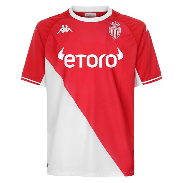 Heimtrikot AS Monaco 2021-2022 Rote Weiß Günstige Fußballtrikots